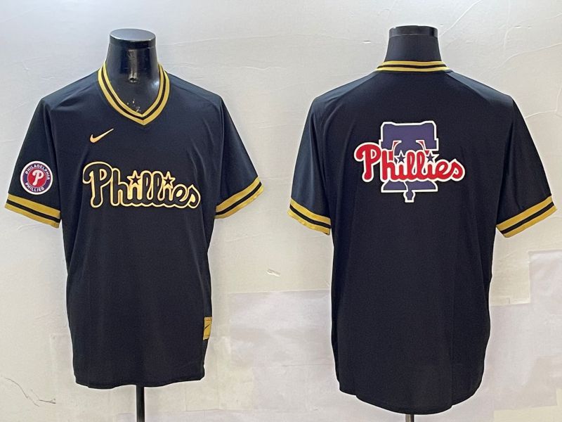 Men Philadelphia Phillies Blank Black Gold Game 2025 Nike MLB Jersey style 5